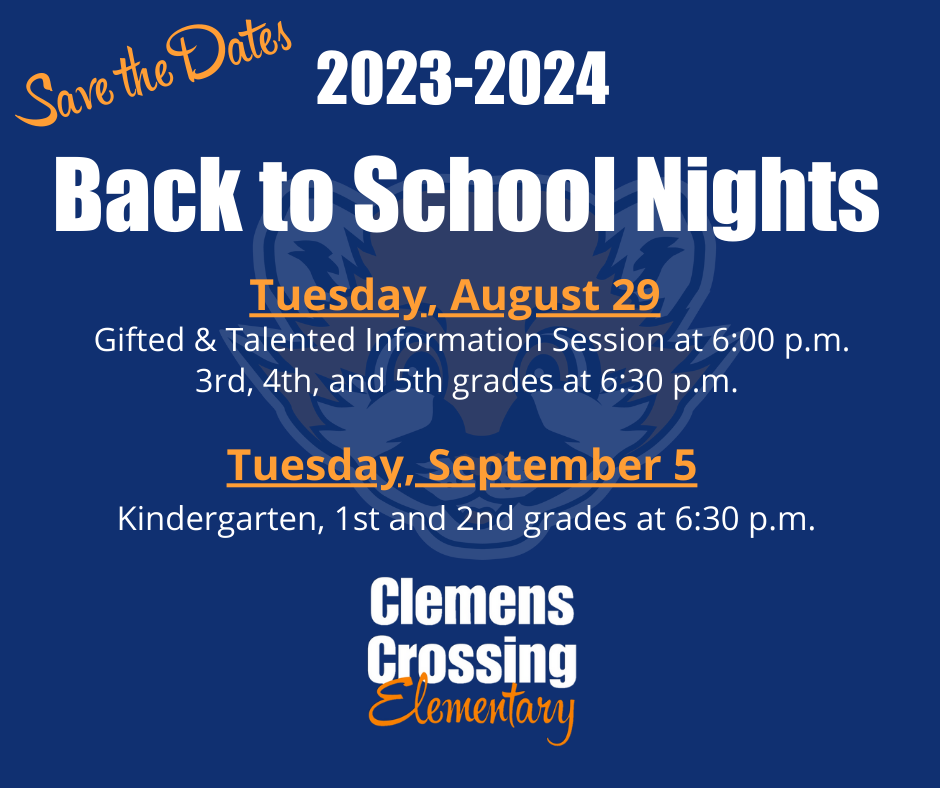 Save the Dates Clemens Crossing Elementary School